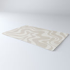 Liquid Swirl Contemporary Abstract Pattern in Mushroom Cream Rug Gallery Image 3