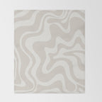 Liquid Swirl Contemporary Abstract Pattern in Mushroom Cream Throw Blanket Gallery Image 2