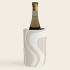 Liquid Swirl Contemporary Abstract Pattern in Mushroom Cream Wine Chiller Gallery Image 2