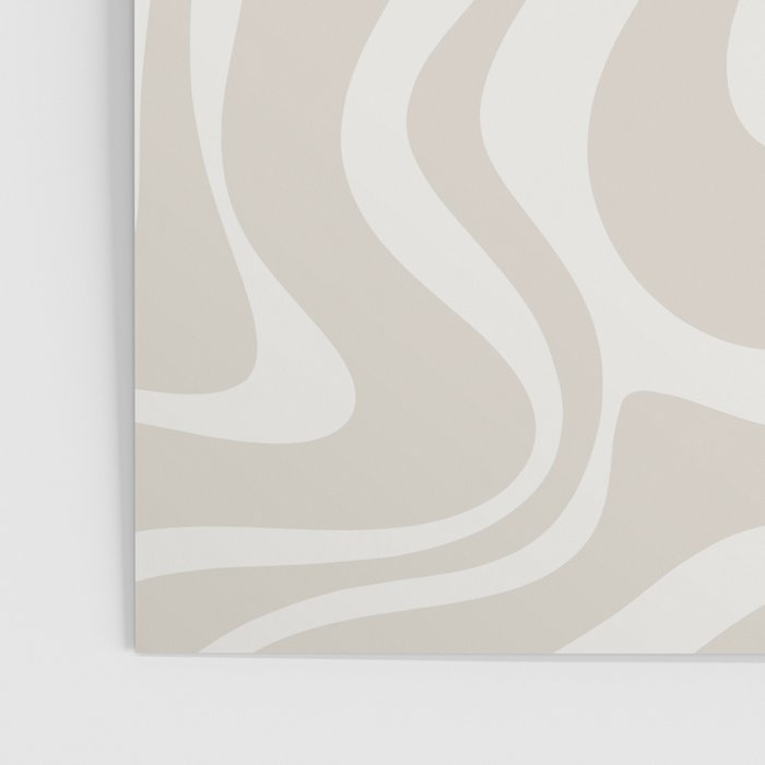 Liquid Swirl Contemporary Abstract Pattern in Mushroom Cream Poster Gallery Image 3