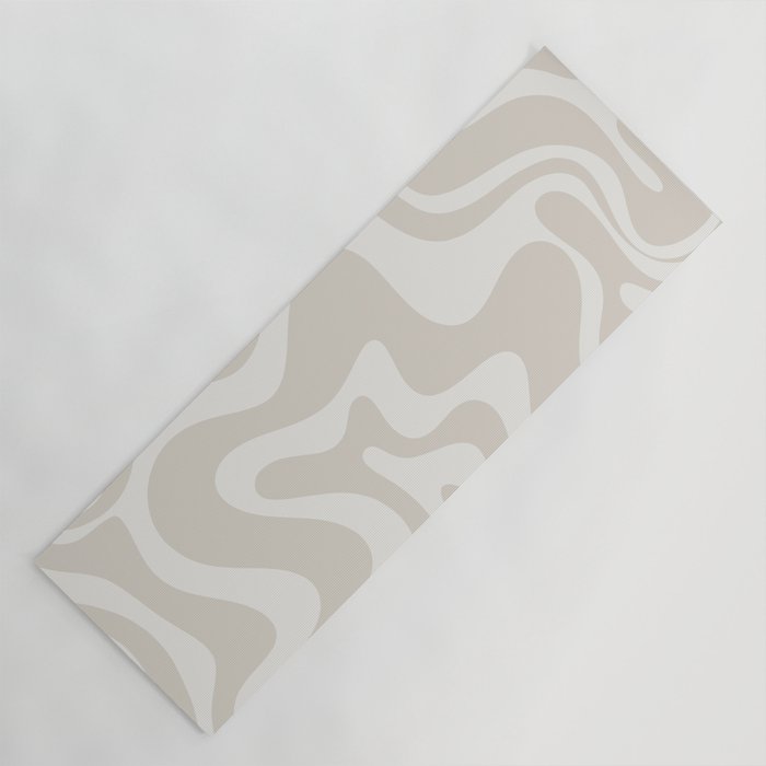 Liquid Swirl Contemporary Abstract Pattern in Mushroom Cream Yoga Mat Gallery Image 1