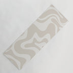 Liquid Swirl Contemporary Abstract Pattern in Mushroom Cream Yoga Mat Gallery Image 1