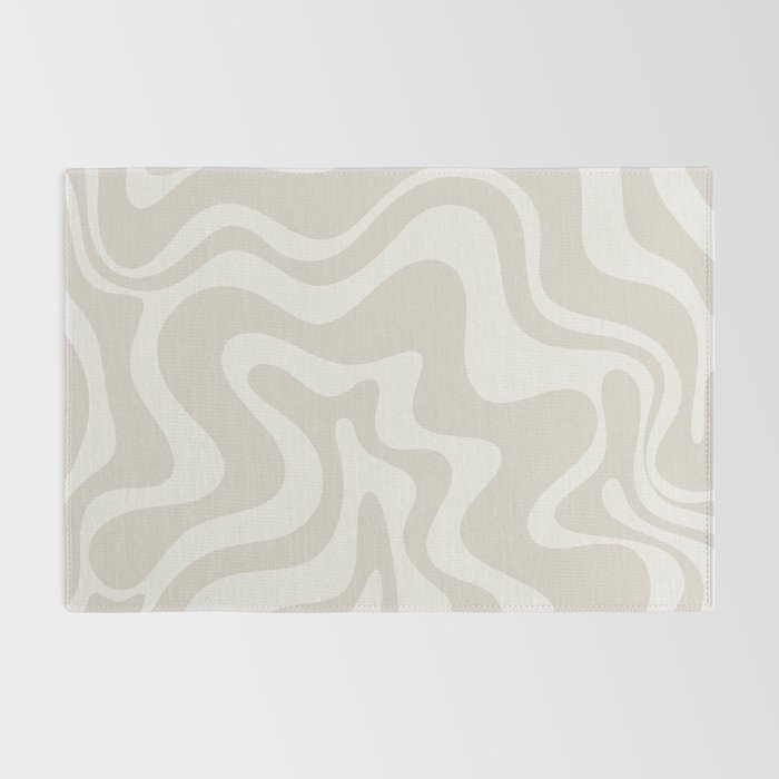 Liquid Swirl Contemporary Abstract Pattern in Mushroom Cream Rug Gallery Image 2