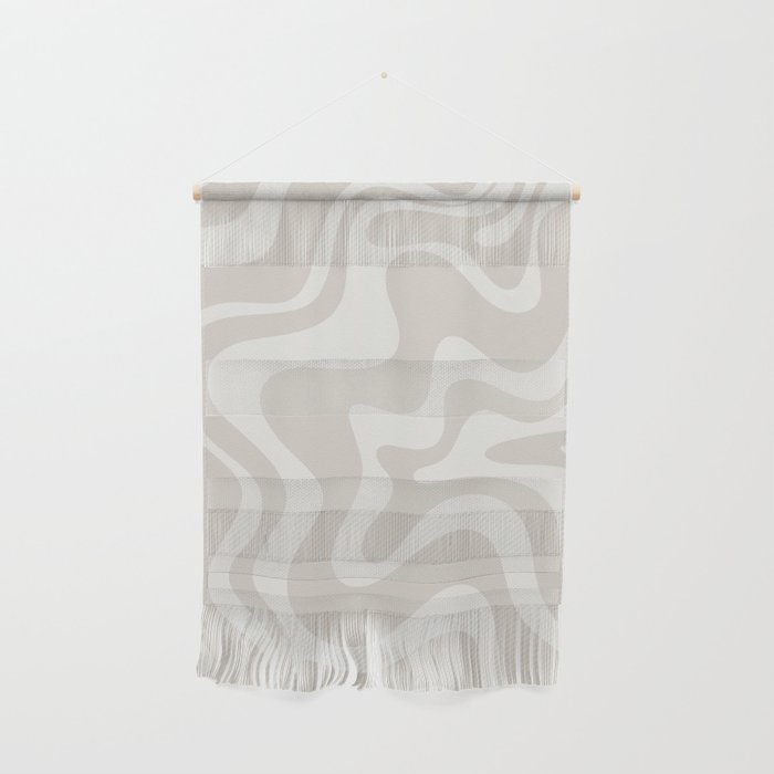 Liquid Swirl Contemporary Abstract Pattern in Mushroom Cream Wall Hanging Gallery Image 1