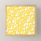 Mid Century Modern Loops Pattern in Yellow and White Mini Art Print Gallery Image 1