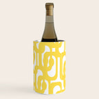 Mid Century Modern Loops Pattern in Yellow and White Wine Chiller Gallery Image 2