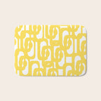 Mid Century Modern Loops Pattern in Yellow and White Bath Mat Gallery Image 1