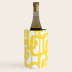 Mid Century Modern Loops Pattern in Yellow and White Wine Chiller Gallery Image 3