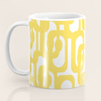 Mid Century Modern Loops Pattern in Yellow and White Coffee Mug Gallery Image 3