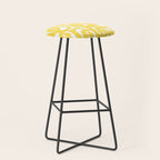 Mid Century Modern Loops Pattern in Yellow and White Stool Gallery Image 1