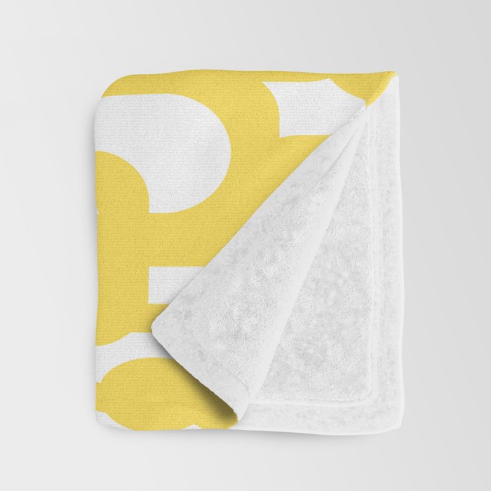 Mid Century Modern Loops Pattern in Yellow and White Throw Blanket Gallery Image 3