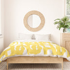Mid Century Modern Loops Pattern in Yellow and White Duvet Cover Gallery Image 3