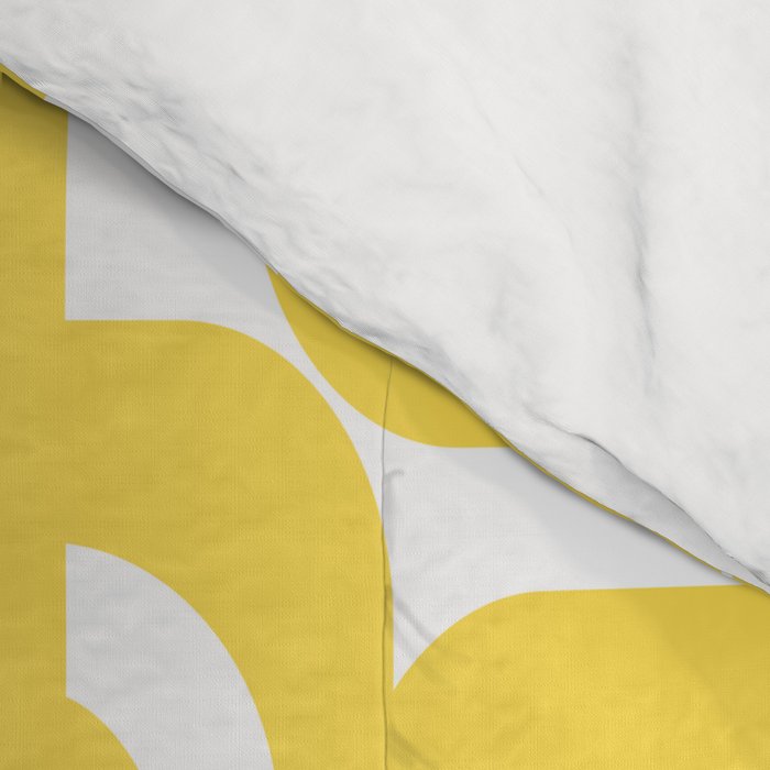 Mid Century Modern Loops Pattern in Yellow and White Comforter Gallery Image 4