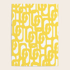 Mid Century Modern Loops Pattern in Yellow and White Poster Gallery Image 4