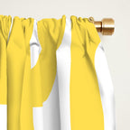 Mid Century Modern Loops Pattern in Yellow and White Window Curtain Gallery Image 2
