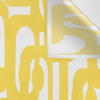 Mid Century Modern Loops Pattern in Yellow and White Wall Tapestry Gallery Image 3