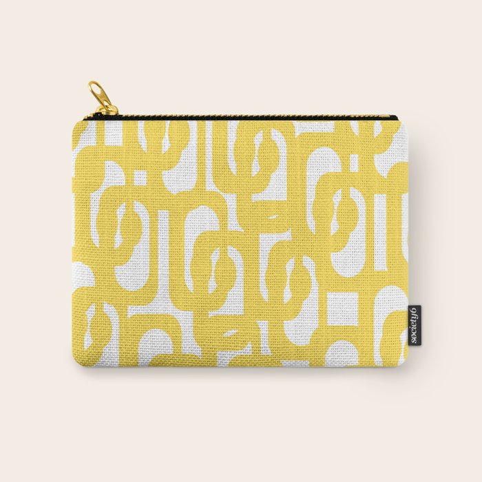 Mid Century Modern Loops Pattern in Yellow and White Carry All Pouch Gallery Image 1