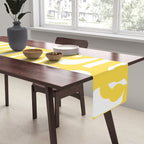 Mid Century Modern Loops Pattern in Yellow and White Table Runner Gallery Image 2
