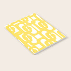 Mid Century Modern Loops Pattern in Yellow and White Notebook Gallery Image 2