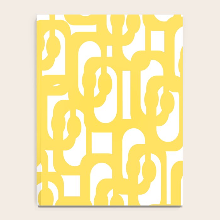 Mid Century Modern Loops Pattern in Yellow and White Notebook Gallery Image 4