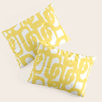 Mid Century Modern Loops Pattern in Yellow and White Pillow Sham Gallery Image 3