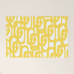 Mid Century Modern Loops Pattern in Yellow and White Welcome Mat Gallery Image 1