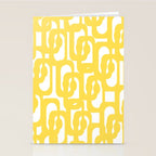 Mid Century Modern Loops Pattern in Yellow and White Stationery Card Gallery Image 2