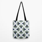 Art deco scallop elegance // blue geometric shapes golden textured lines Tote Bag Gallery Image 2