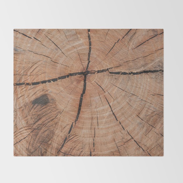 Tree Rings Rustic Cabin Lodge Raw Wood Throw Blanket Gallery Image 2