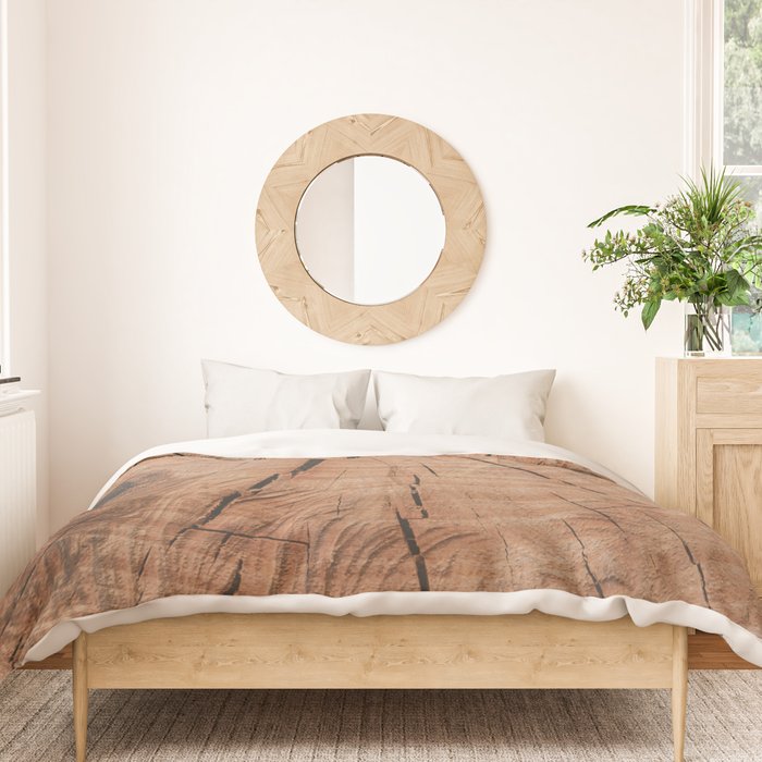 Tree Rings Rustic Cabin Lodge Raw Wood Duvet Cover Gallery Image 3