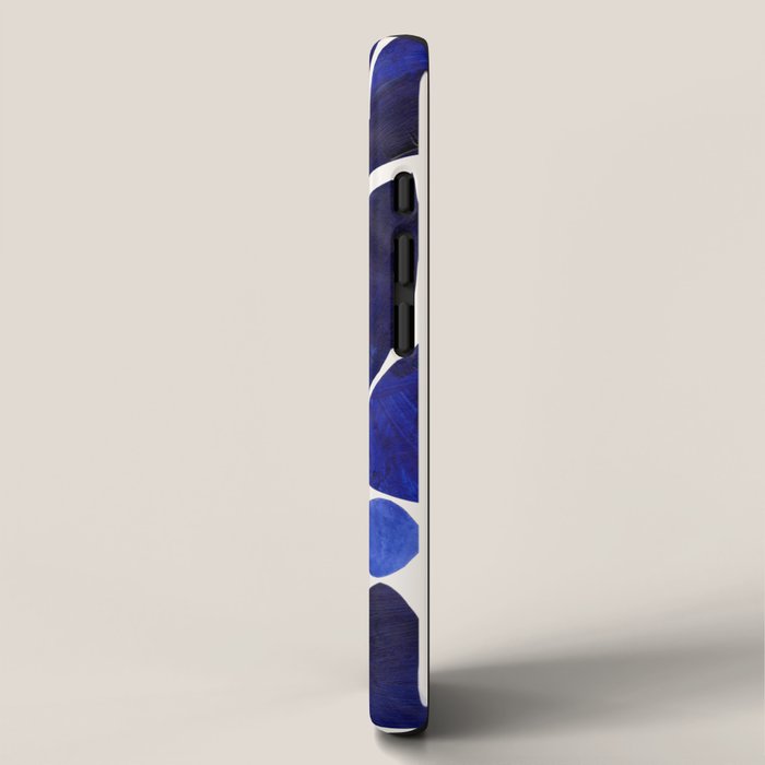 'Shattered Sky' Abstract Colorful Blue Paper Collage Minimal Mid Century Pattern by Ejaaz Haniff iPhone Case Gallery Image 2