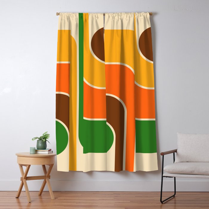1970s Retro Vintage Style Geometric Design 743 Scandi Window Curtain Gallery Image 5