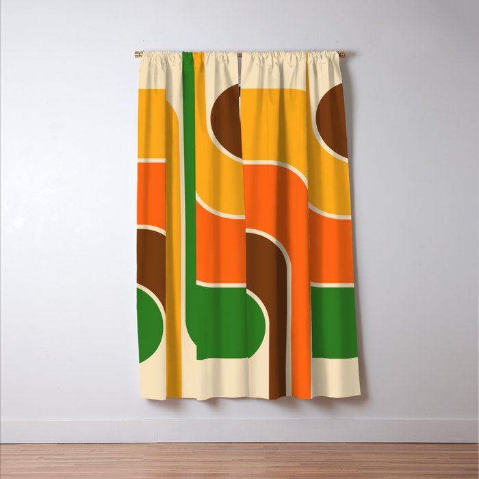 1970s Retro Vintage Style Geometric Design 743 Scandi Window Curtain Gallery Image 3