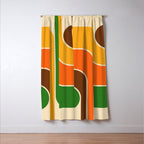 1970s Retro Vintage Style Geometric Design 743 Scandi Window Curtain Gallery Image 3