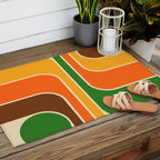 1970s Retro Vintage Style Geometric Design 743 Scandi Outdoor Rug Gallery Image 2