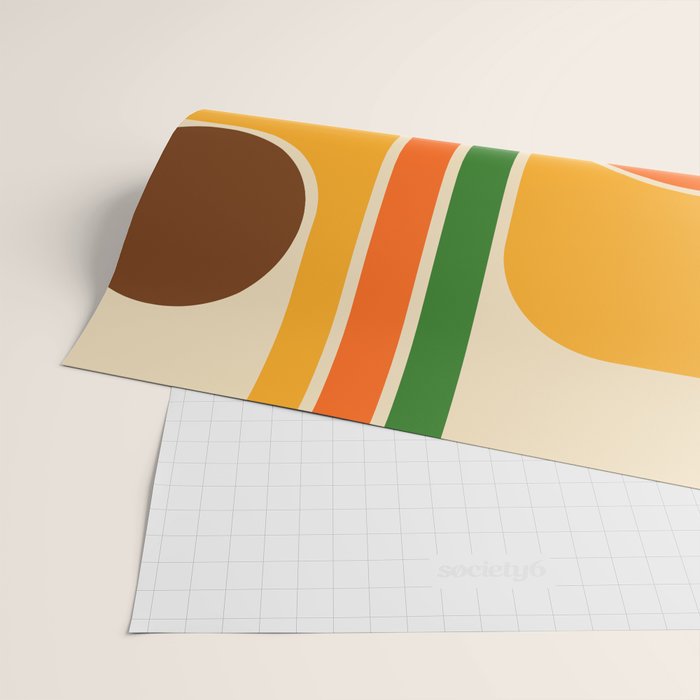 1970s Retro Vintage Style Geometric Design 743 Scandi Wrapping Paper Gallery Image 2