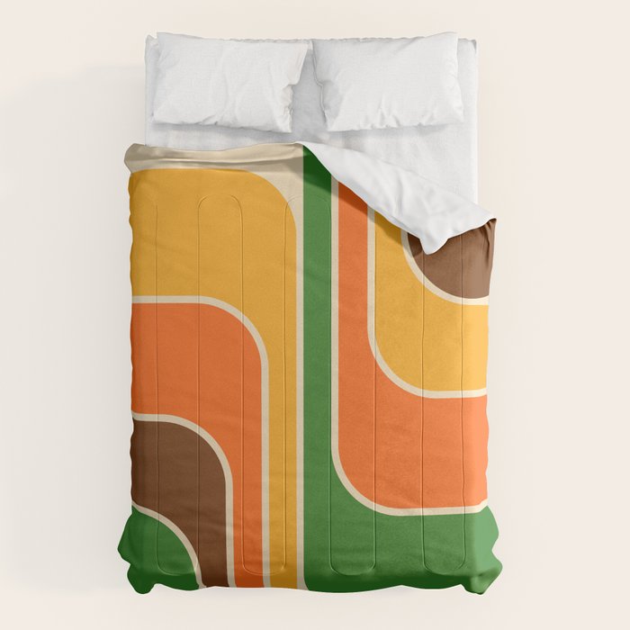 1970s Retro Vintage Style Geometric Design 743 Scandi Comforter Gallery Image 1