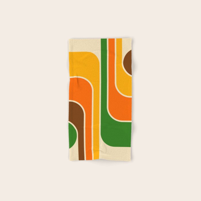 1970s Retro Vintage Style Geometric Design 743 Scandi Bath Towel Gallery Image 1