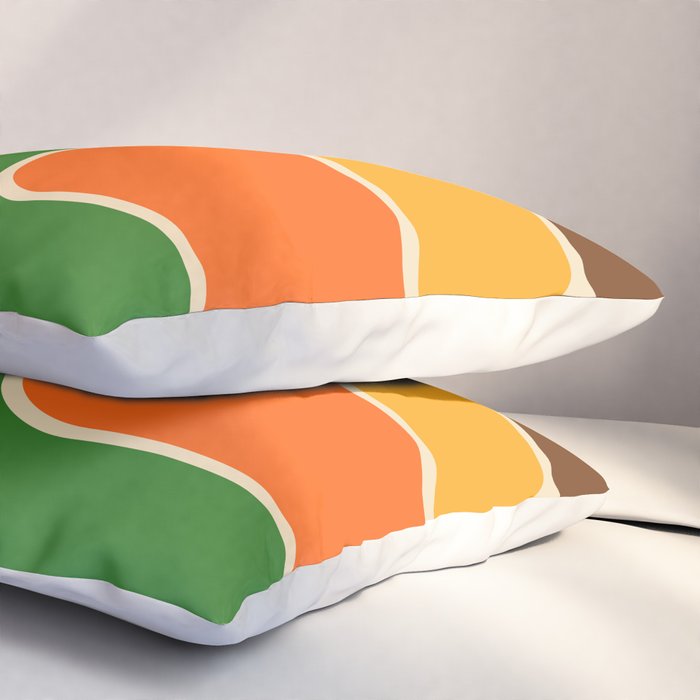1970s Retro Vintage Style Geometric Design 743 Scandi Pillow Sham Gallery Image 3