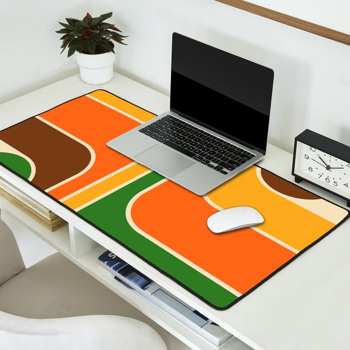 1970s Retro Vintage Style Geometric Design 743 Scandi Desk Mat Gallery Image 2