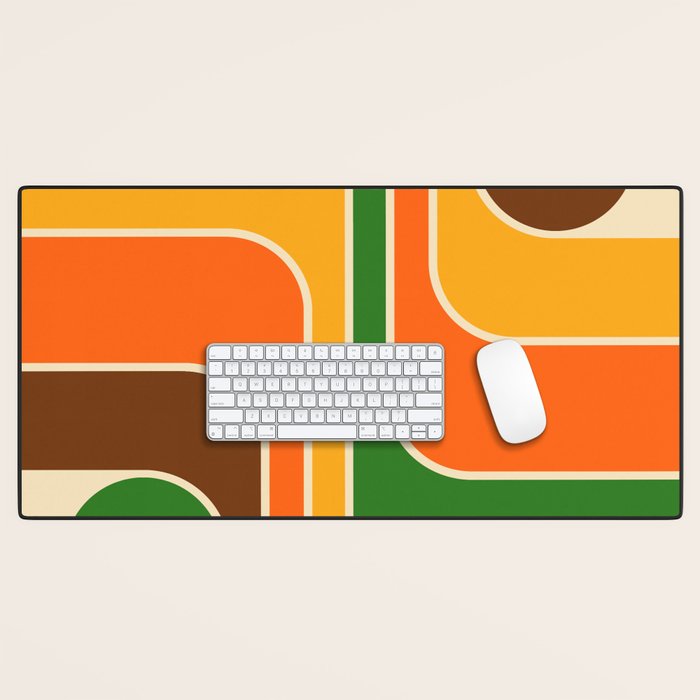 1970s Retro Vintage Style Geometric Design 743 Scandi Desk Mat Gallery Image 1