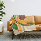 1970s Retro Vintage Style Geometric Design 743 Scandi Throw Blanket Gallery Image 1