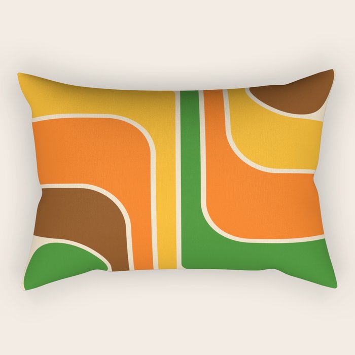 1970s Retro Vintage Style Geometric Design 743 Scandi Rectangular Pillow Gallery Image 2