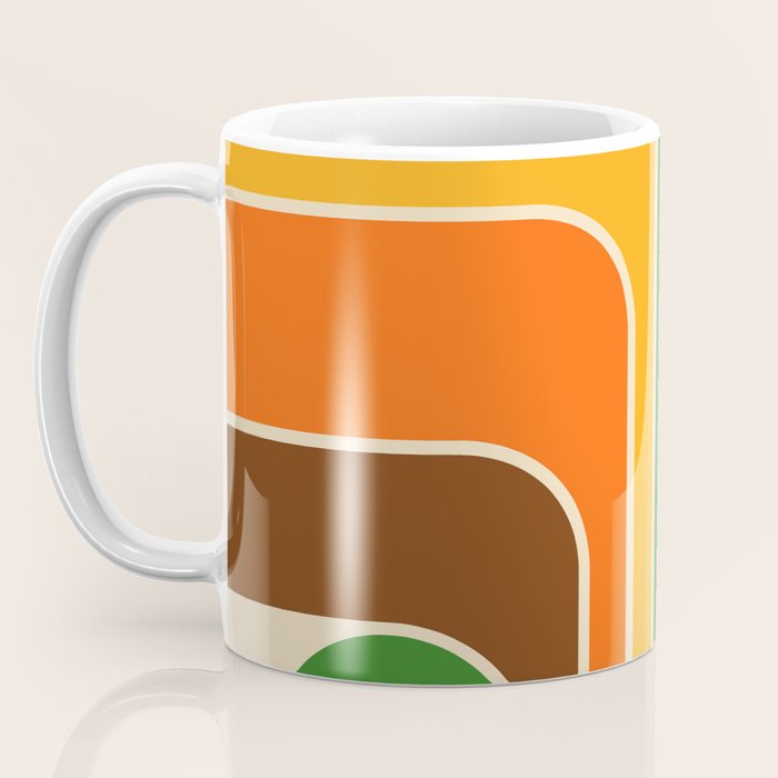 1970s Retro Vintage Style Geometric Design 743 Scandi Coffee Mug Gallery Image 3