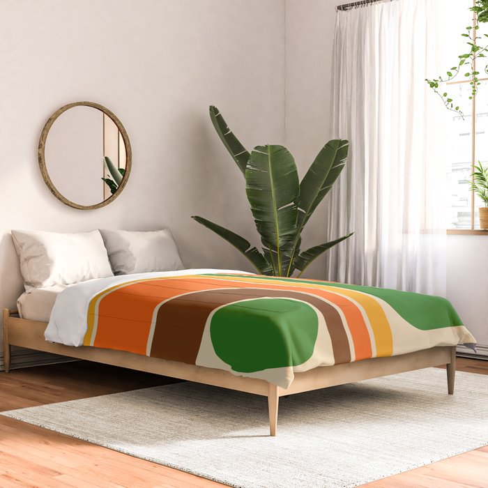 1970s Retro Vintage Style Geometric Design 743 Scandi Comforter Gallery Image 2
