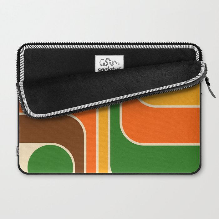 1970s Retro Vintage Style Geometric Design 743 Scandi Laptop Sleeve Gallery Image 2
