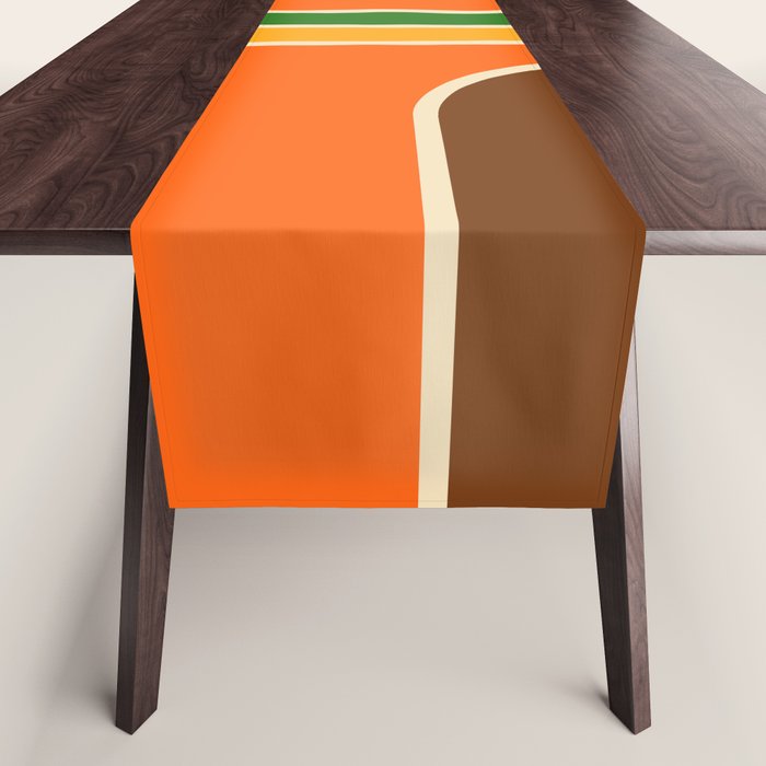 1970s Retro Vintage Style Geometric Design 743 Scandi Table Runner Gallery Image 1