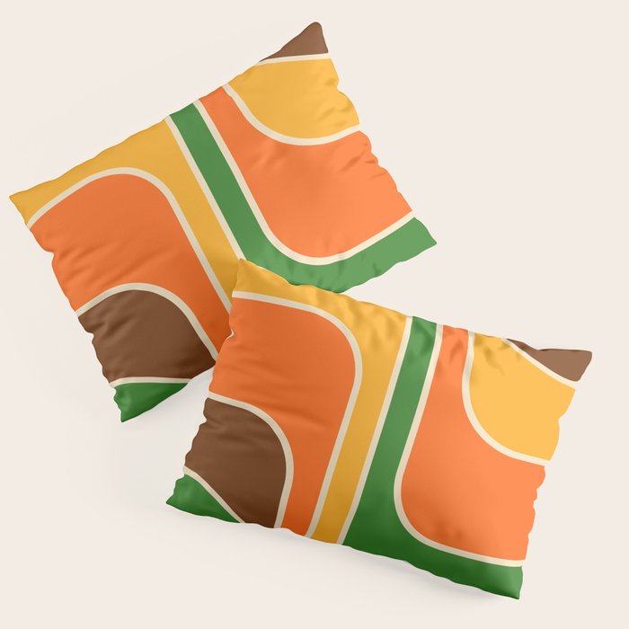 1970s Retro Vintage Style Geometric Design 743 Scandi Pillow Sham Gallery Image 1