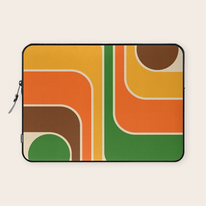 1970s Retro Vintage Style Geometric Design 743 Scandi Laptop Sleeve Gallery Image 1