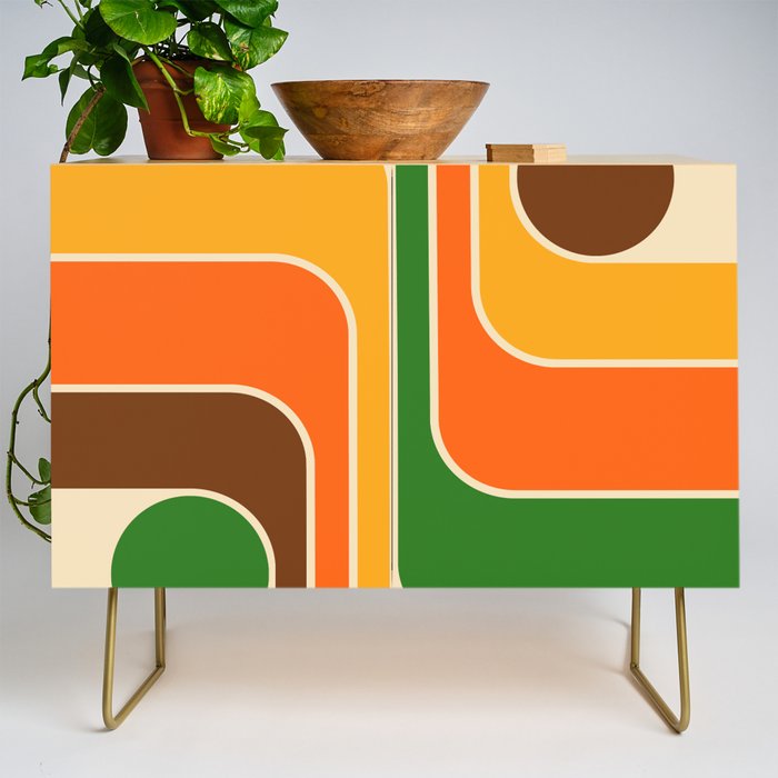 1970s Retro Vintage Style Geometric Design 743 Scandi Credenza Gallery Image 1